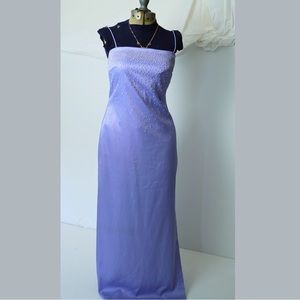 Vintage Periwinkle Lilac ish Purple/Blue embellished Full Length Evening Gown